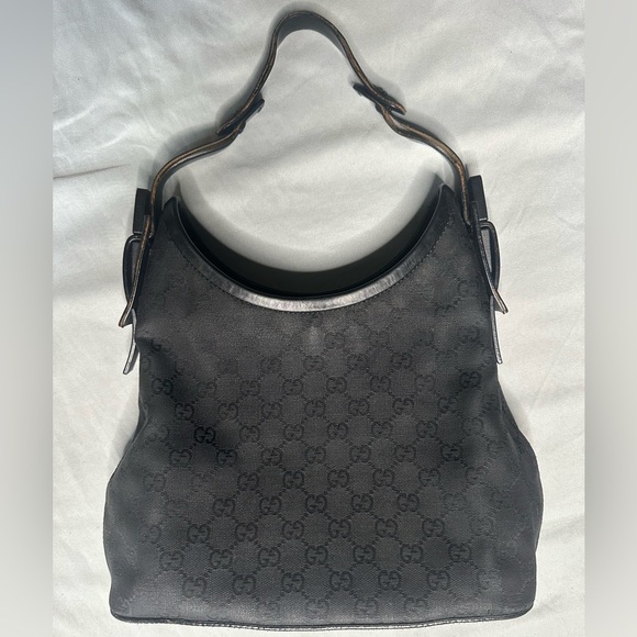 Authentic Gucci Black Patterned Hobo Bag - Picture 1 of 15